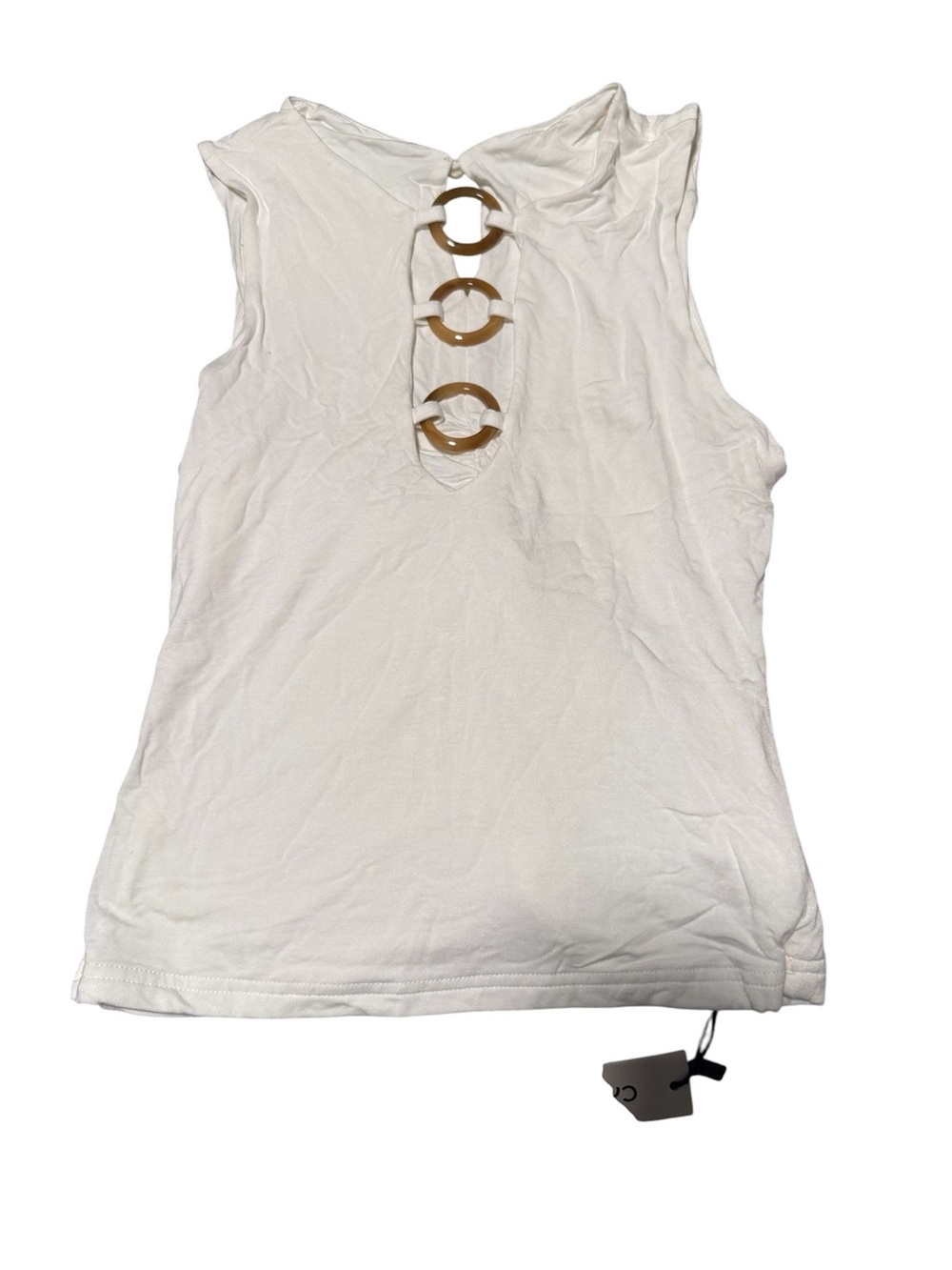 Commense White Tank with Decorative Ring Accents